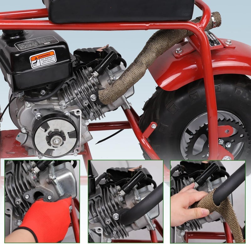 XIKOBY CT100U Exhaust Pipe Compatible with Mini Bike Coleman F-RP GMB100 Massimo MB100 Rascal Lite Predator 79cc 98cc 99cc 3.0HP 154F Engine Parts Black - Image 4